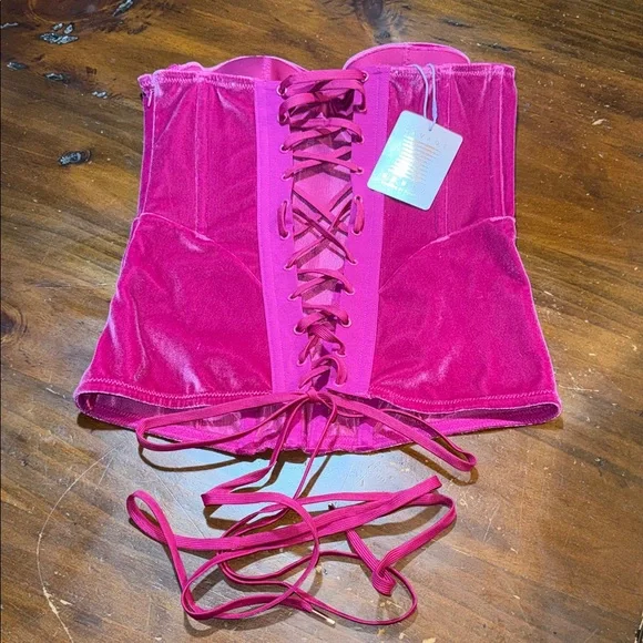NWT SAVAGE X FENDY FUCHSIA VELVET CORSET💗 - Picture 2 of 9